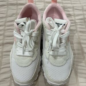 White and Pink Athletic Sneakers